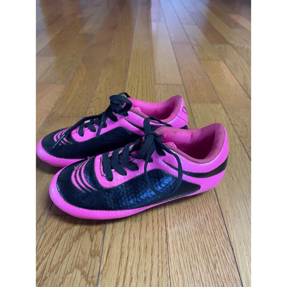 Vizari Stealth Kids Soccer Cleats Pink Black Firm Ground Athletic Shoes Size 8